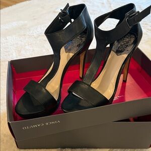 Vince Camuto Black Ankle Strap Heels